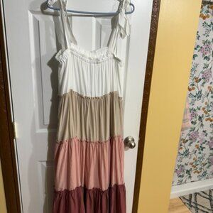 casual ruffled maxi womens dress
